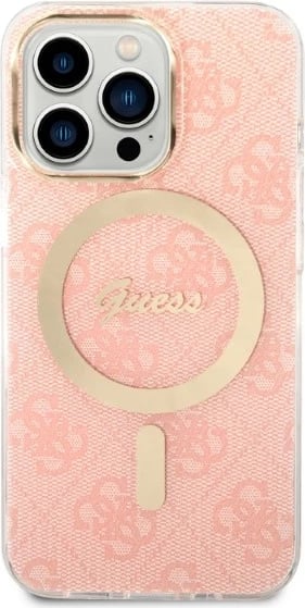Set mbështjellës Guess GUBPP13XH4EACSP me karikues wireless për iPhone 13 Pro Max, rozë