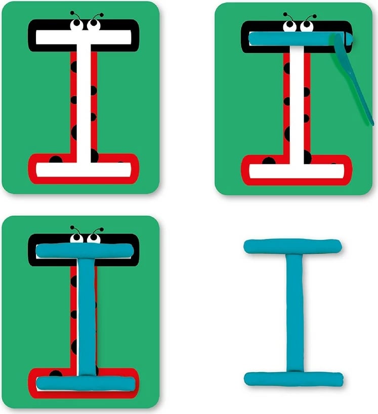 Set plasteline edukative ASKATO Plastusiowe Play Set - Letters, shumëngjyrëshe