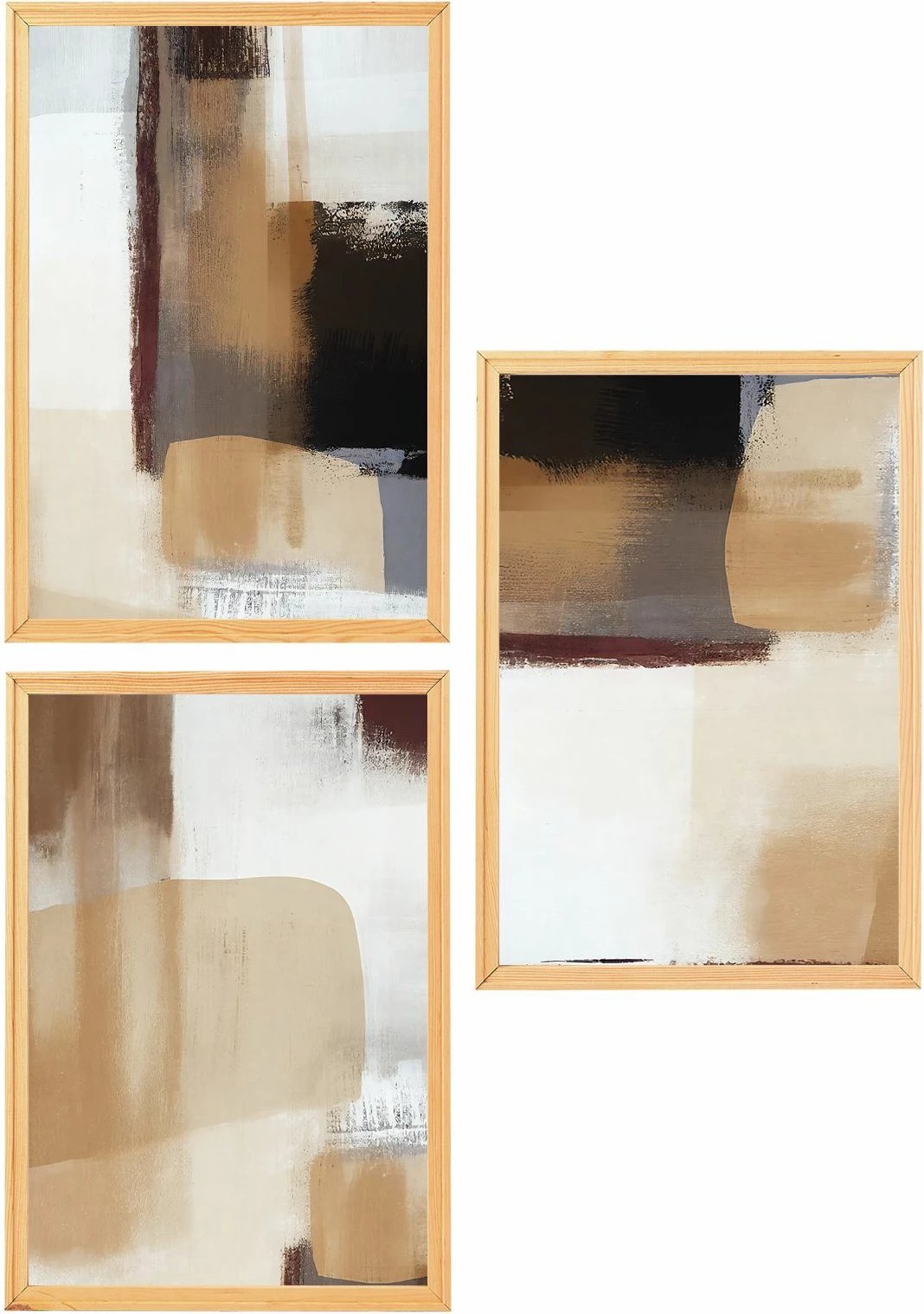 Set pikturash dekorative me kornizë, MDF, 3 copë, Wallity, Myk3012-3