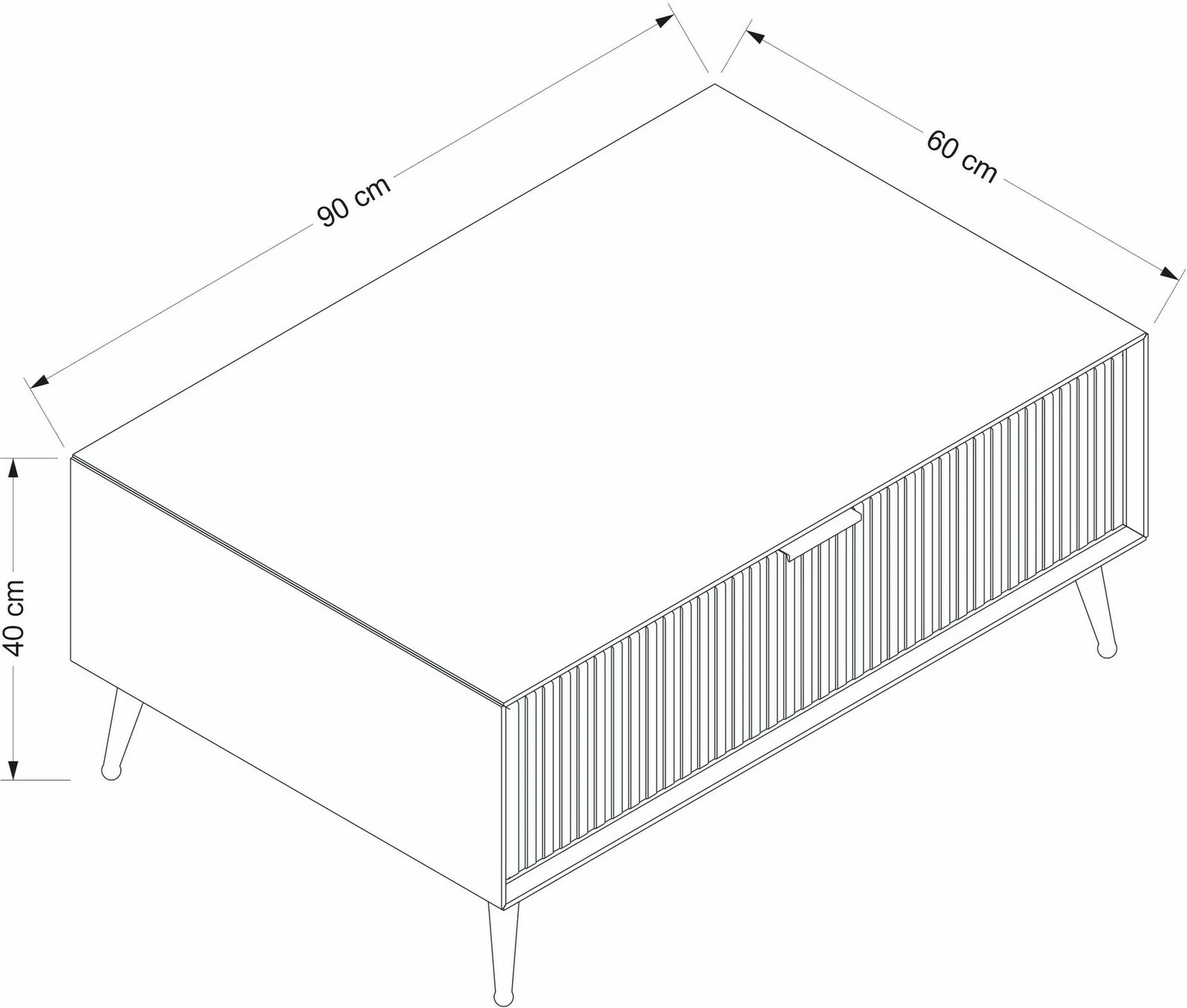 Tavolinë e ulët Hanah Home, ngjyrë rëre, Luxe