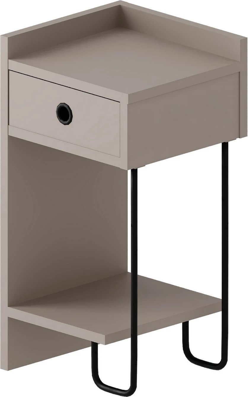 Komodinë anës krevati Skye Decor, Sirius majtas, ngjyrë moka e çelët