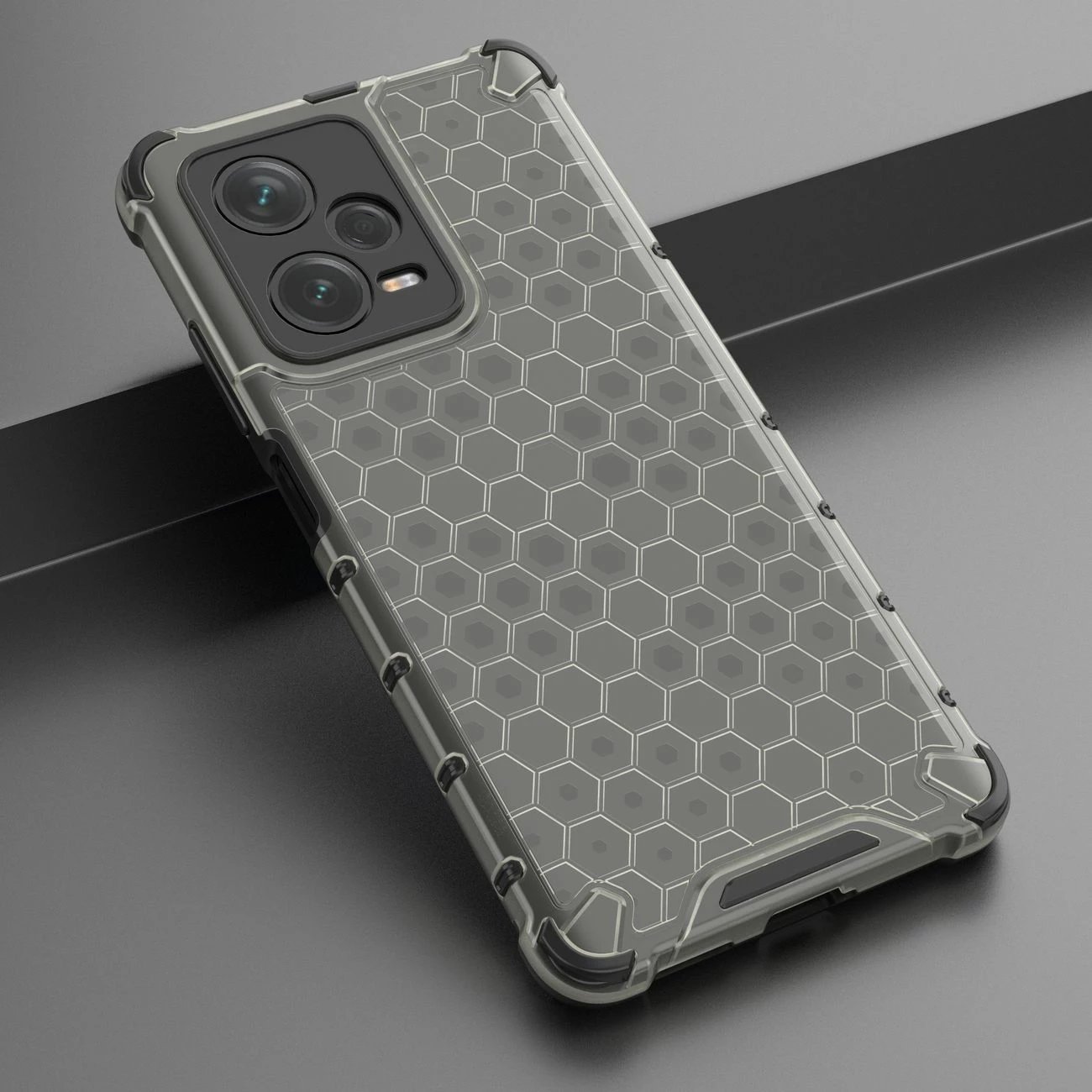 Mbështjellës Hurtel Honeycomb për Xiaomi Redmi Note 12 Pro+, i zi