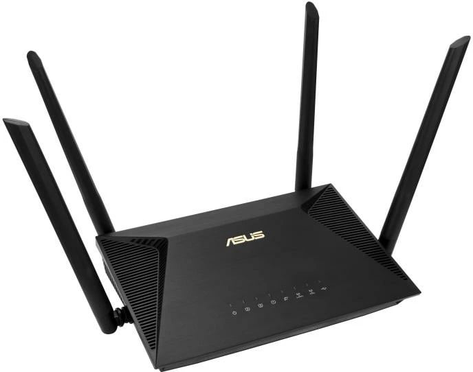 Router Wi‑Fi 6, Asus RT-AX53U AX1800, 3x LAN Gigabit + 1x WAN Gigabit, USB 2.0, e zezë