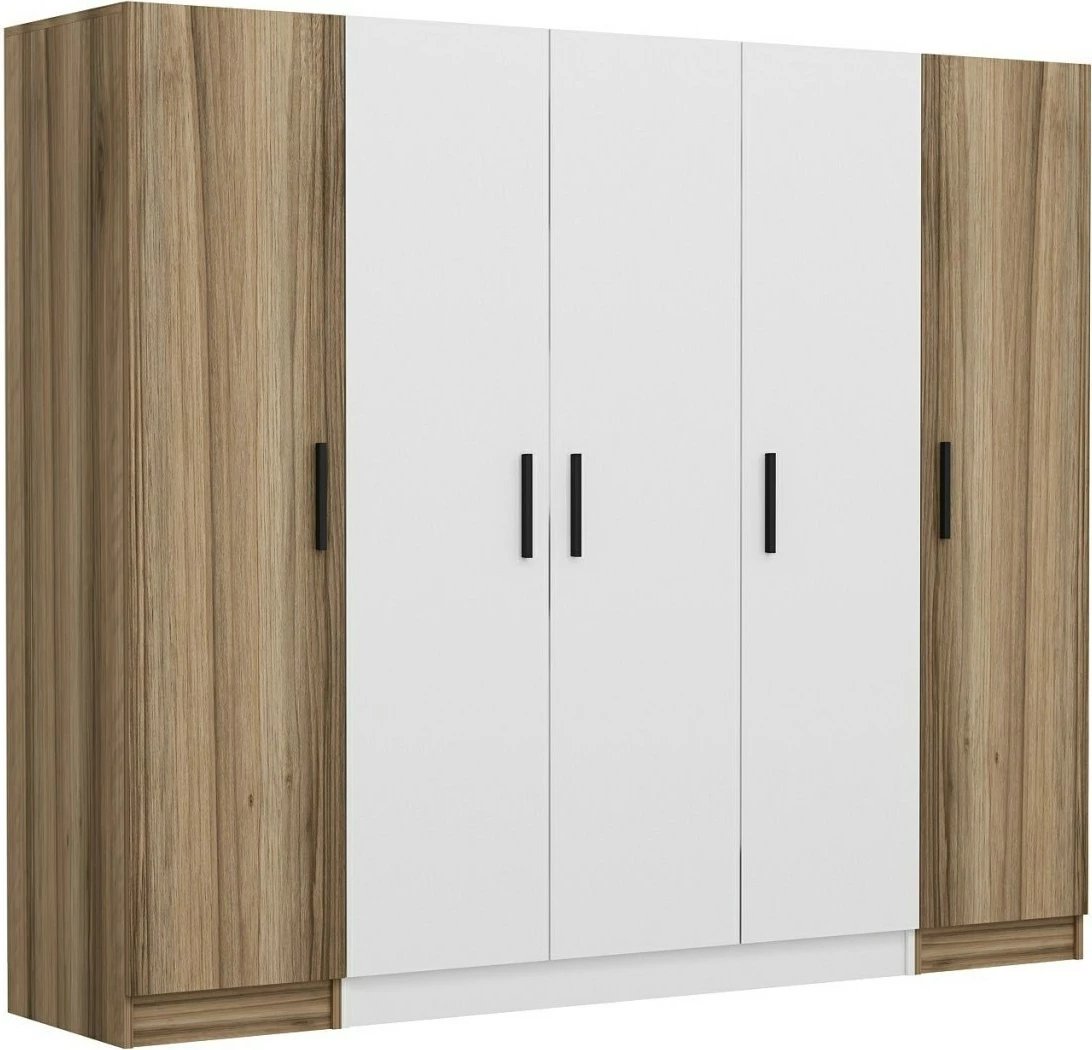 Dollap për rroba Skye Decor, ngjyrë e bardhë-dru, Kale - 3076