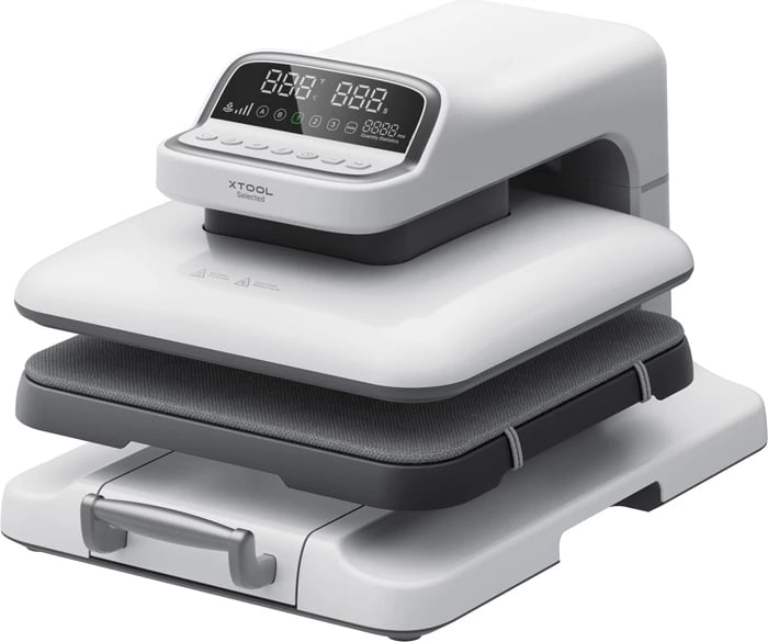 Presë termike automatike xTool HeatPress 2 P0101000127, pllakë 15×15 inç (381×381 mm), presion 60–180 kg, 1500 W, e bardhë