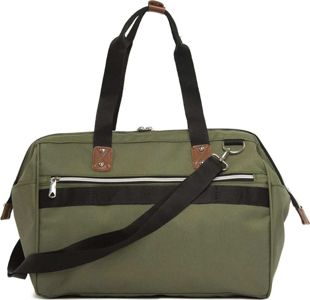 Çantë dore e madhe, material parashute, ngjyrë kaki, Zoozie Bags 2151 - 32127