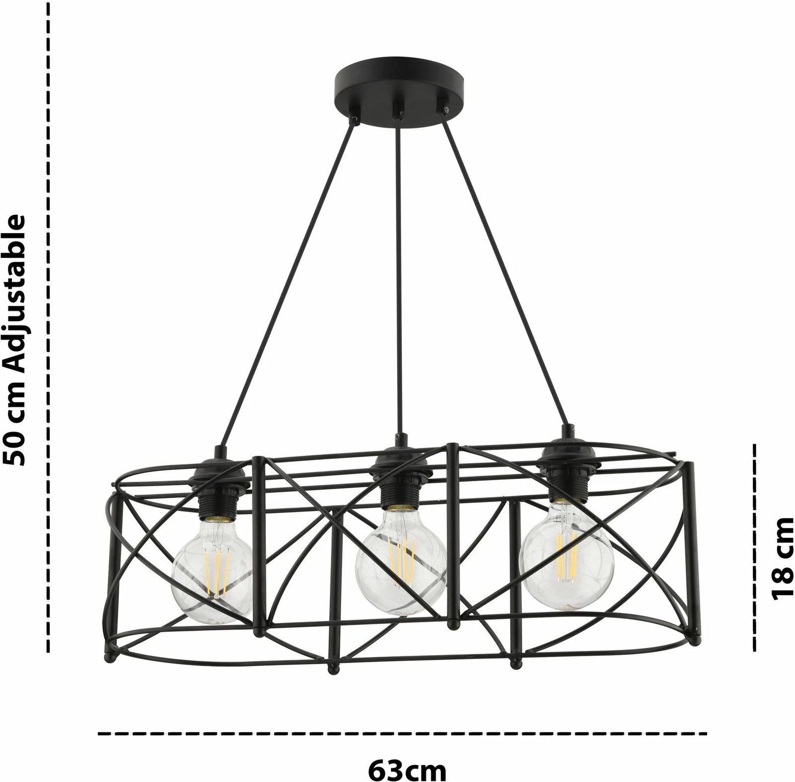 Llambë tavani Opviq Dratrio, e zezë