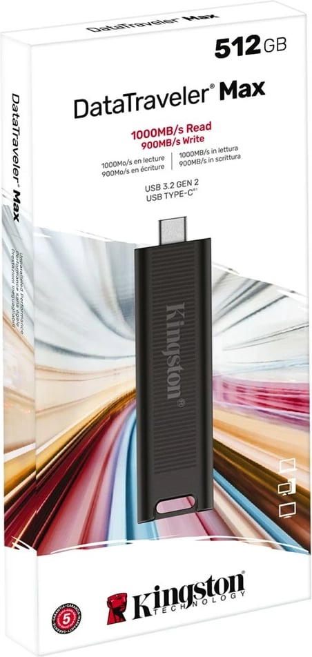 USB flash Kingston DataTraveler Max 512GB, USB 3.2 Gen 2, Type-C, e zezë