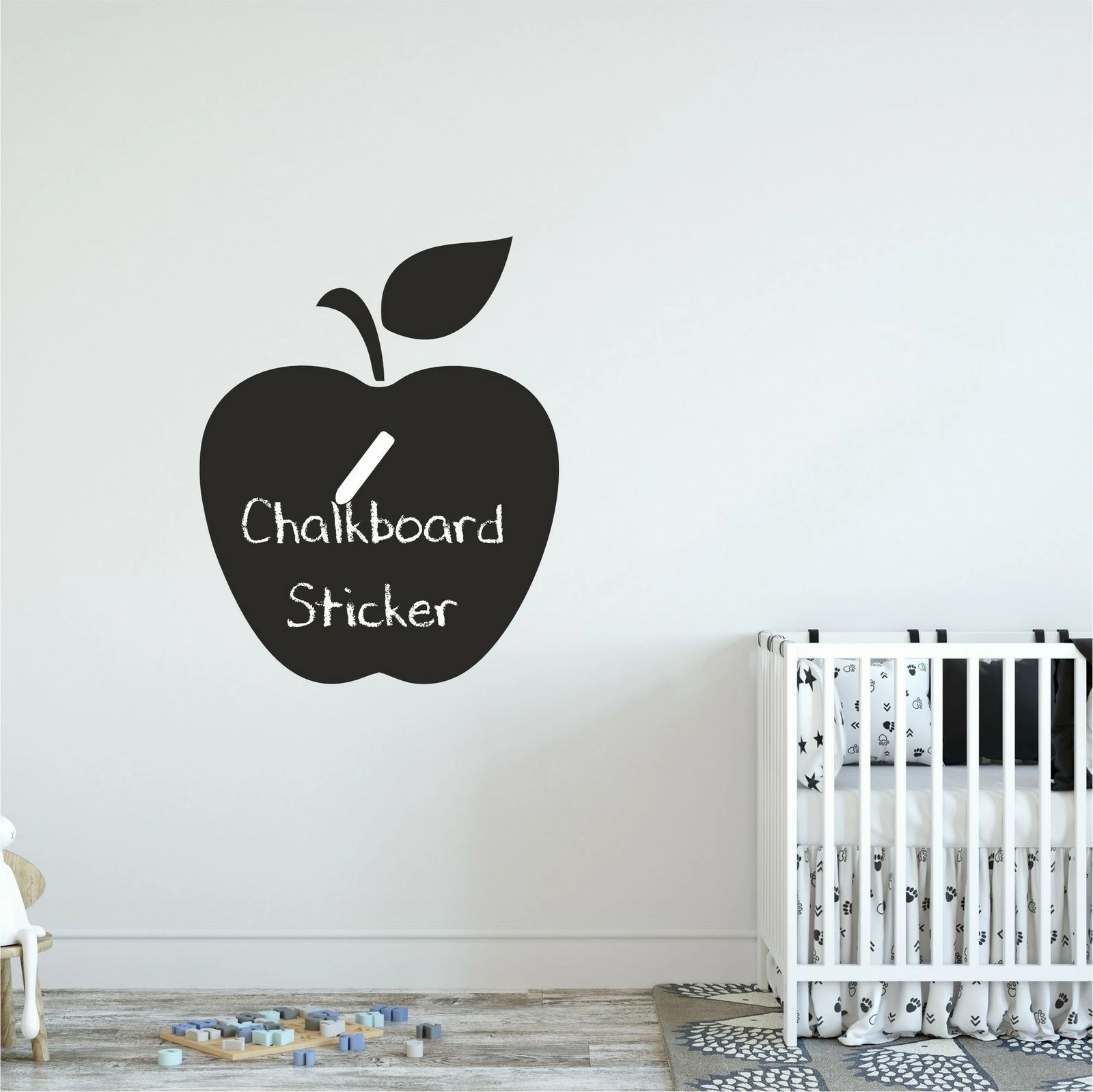 Sticker dekorativ për mur, formë molle, ngjyrë e zezë, Wallity, 50x50cm