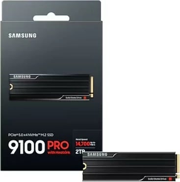 SSD Samsung 9100 PRO MZ-VAP2T0CW, 2TB, M.2 2280, PCIe 5.0, me heatsink, Zi SSD Samsung 9100 PRO MZ-VAP2T0CW, 2TB, M.2 2280, PCIe 5.0, me heatsink, Zi
