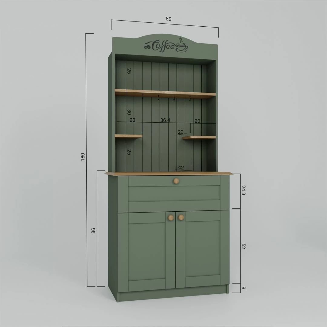 Stendë kafeje Skye Decor, Lucas 1600-94, ngjyrë e gjelbër