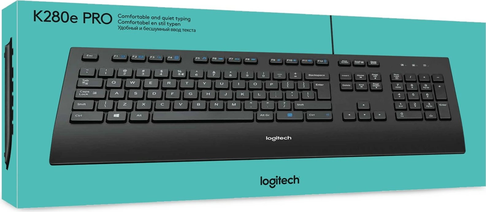 Tastierë Logitech K280e, full-size, me kabllo USB, AZERTY, e zezë