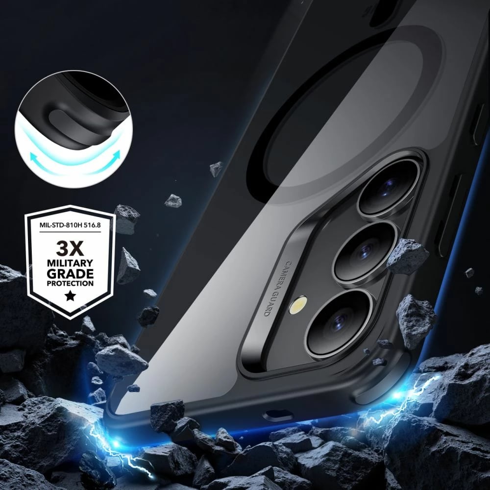 Mbështjellës ESR Classic Hybrid HaloLock për Samsung Galaxy S25+, MagSafe, i tejdukshëm/zi