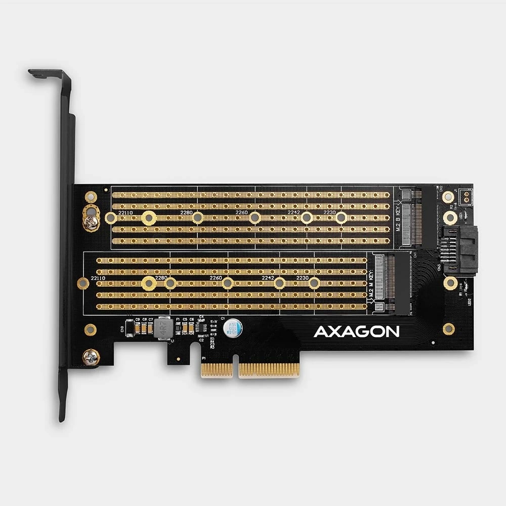 Kartë/adaptues AXAGON PCEM2-D për M.2 SATA, PCIe 4.0, Gold