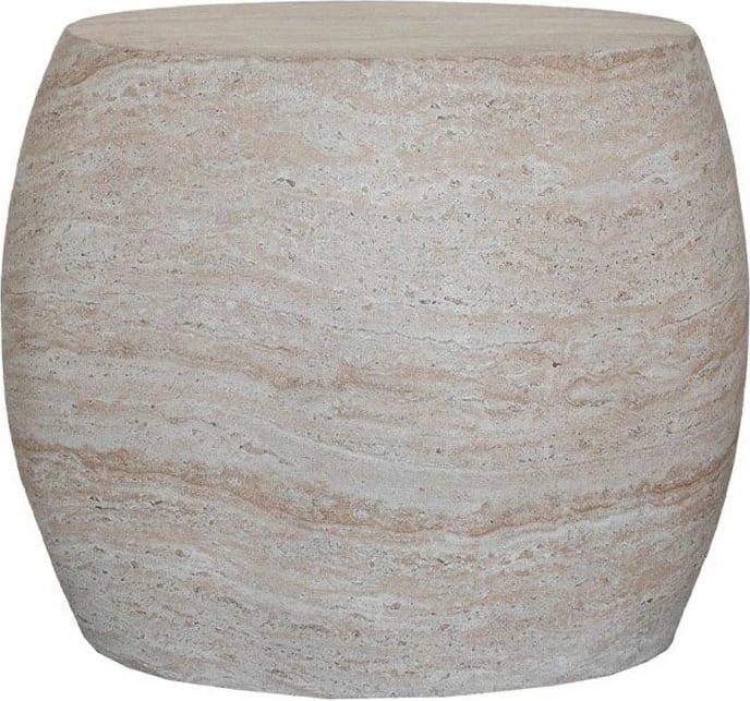 Tavolinë anësore ovale Lithos, ngjyrë bezhë, 62x43x52.5