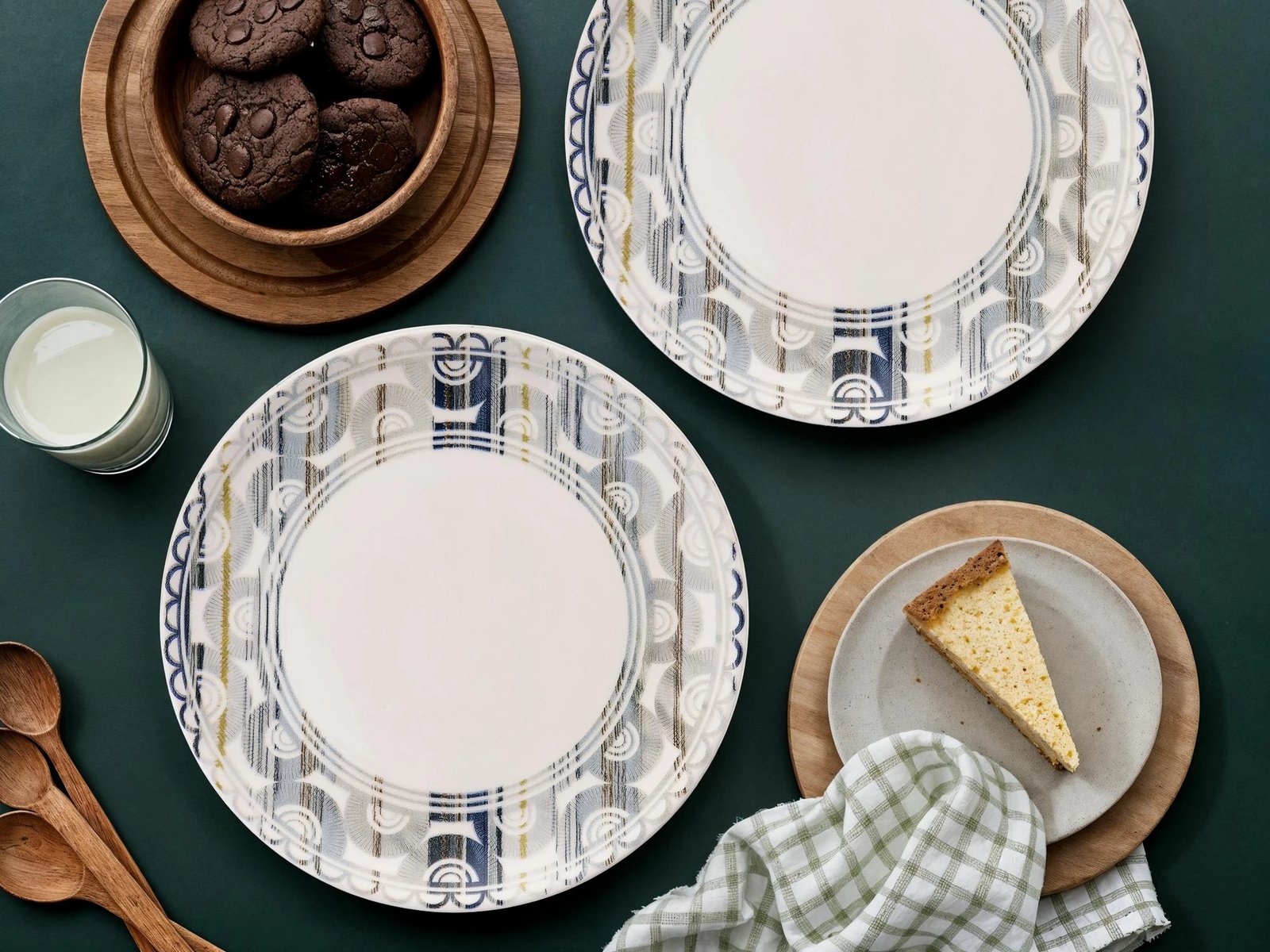 Set pjatash shërbimi (6 copë), Hermia Concept, vija gri