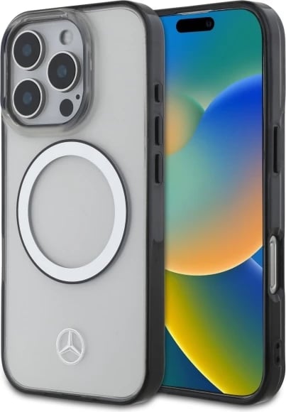 Mbështjellës Mercedes MagSafe për iPhone 16 Pro Max, Transparent