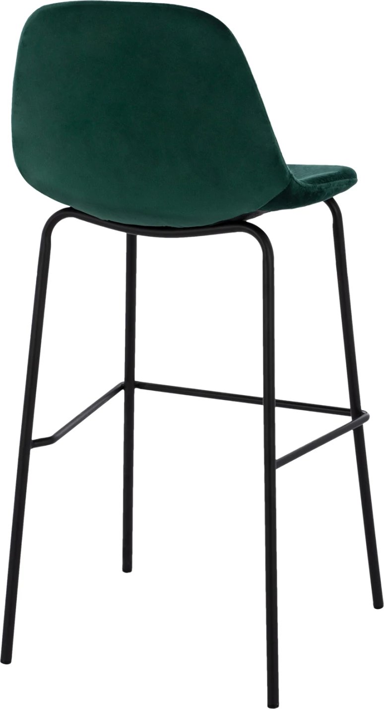 Karrige për bar VINCENT FH8579.13, kadife jeshile dhe kornizë metalike, 56.5x47x106 cm., set prej 4 copë