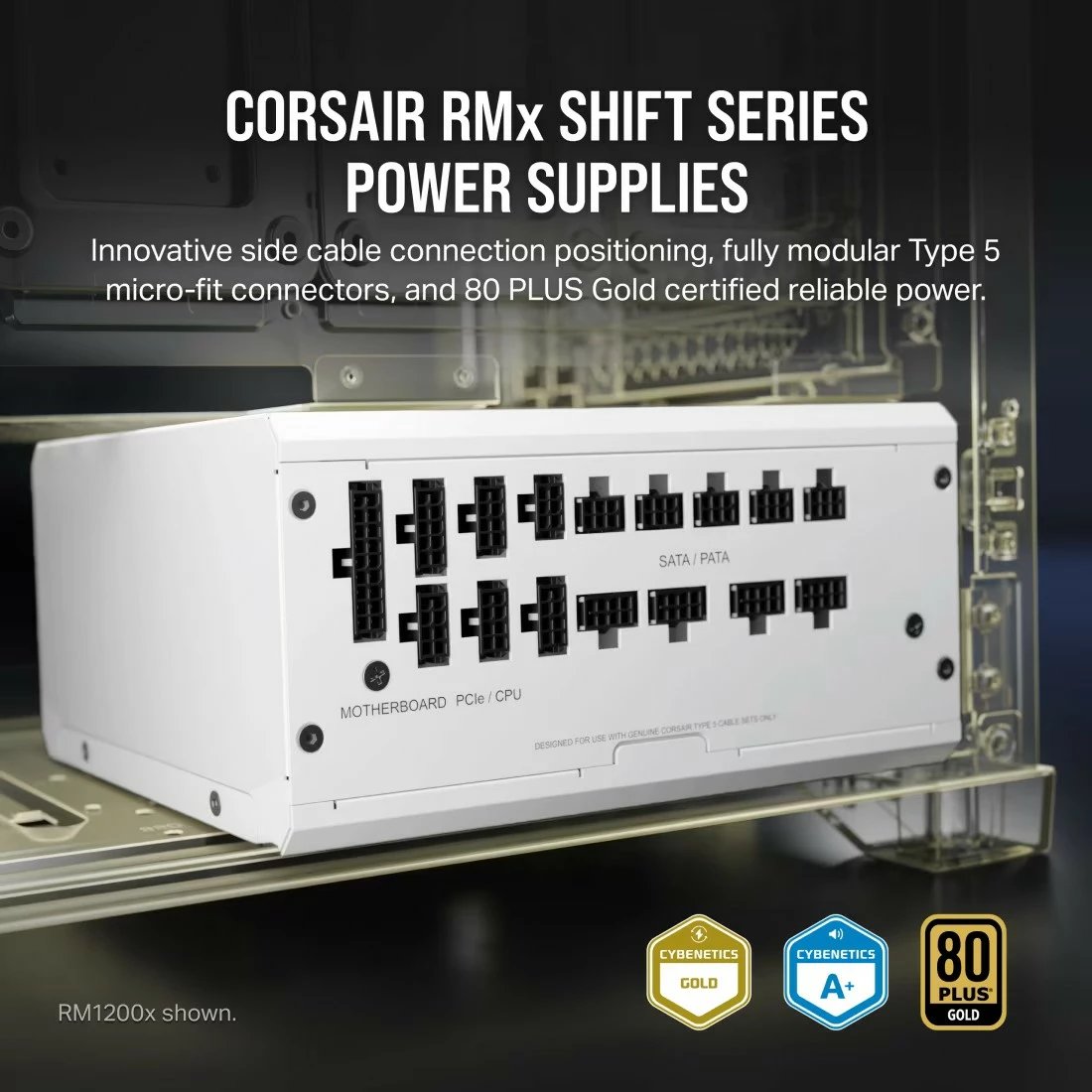 Kasë furnizimi Corsair RM750X SHIFT, 750 W, 80 PLUS Gold, ATX, e bardhë