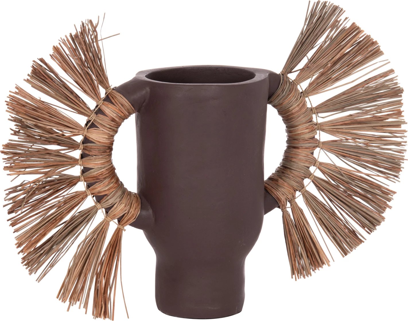 Vazo dekorative tavoline ALICA, terrakotë, ngjyrë çokollate, me bar të thatë, 55x19x34cm Vazo dekorative tavoline ALICA, terrakotë, ngjyrë çokollate, me bar të thatë, 55x19x34cm