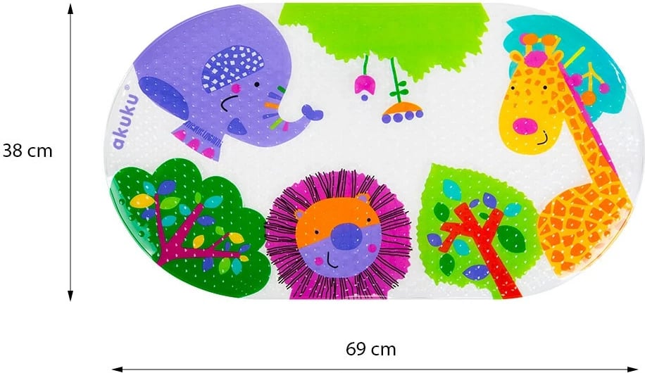 Tapet banjoje antirrëshqitës, Akuku, 69x39 cm, shumëngjyrësh, 1 copë