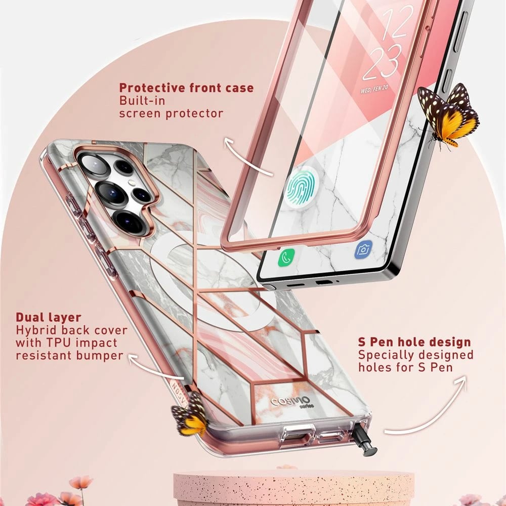 Mbështjellës Supcase Cosmo Mag për Samsung Galaxy S25 Ultra, Marble Pink