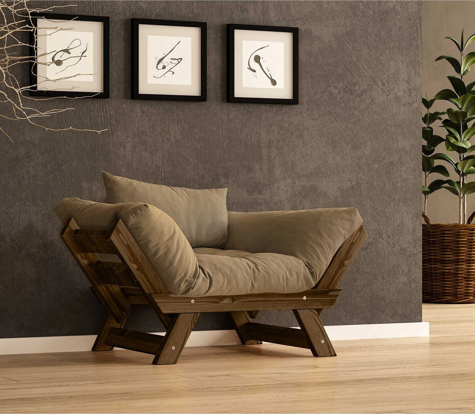 Karrige një vend për kopsht, ngjyrë arre dhe deve, Skye Decor, CPT8132-140