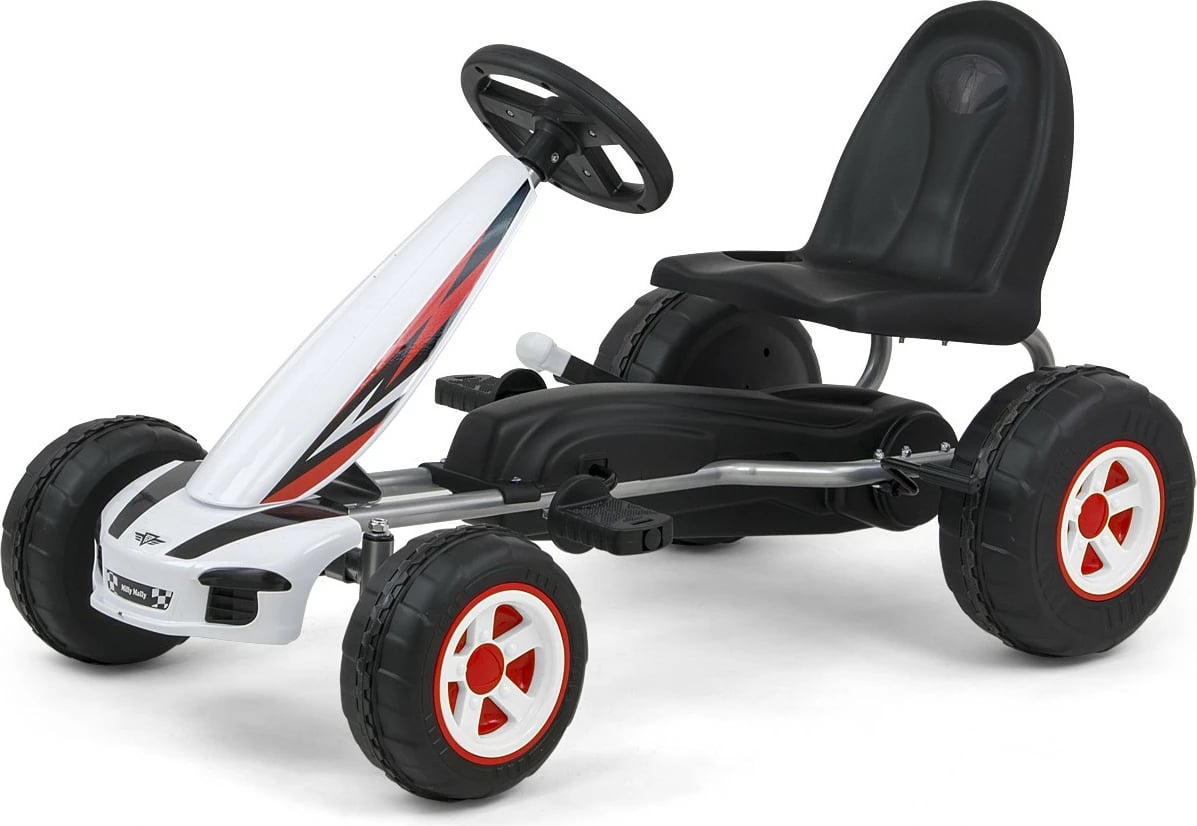 Gokart me pedale Milly Mally Viper 25856, për fëmijë, zi/bardhë