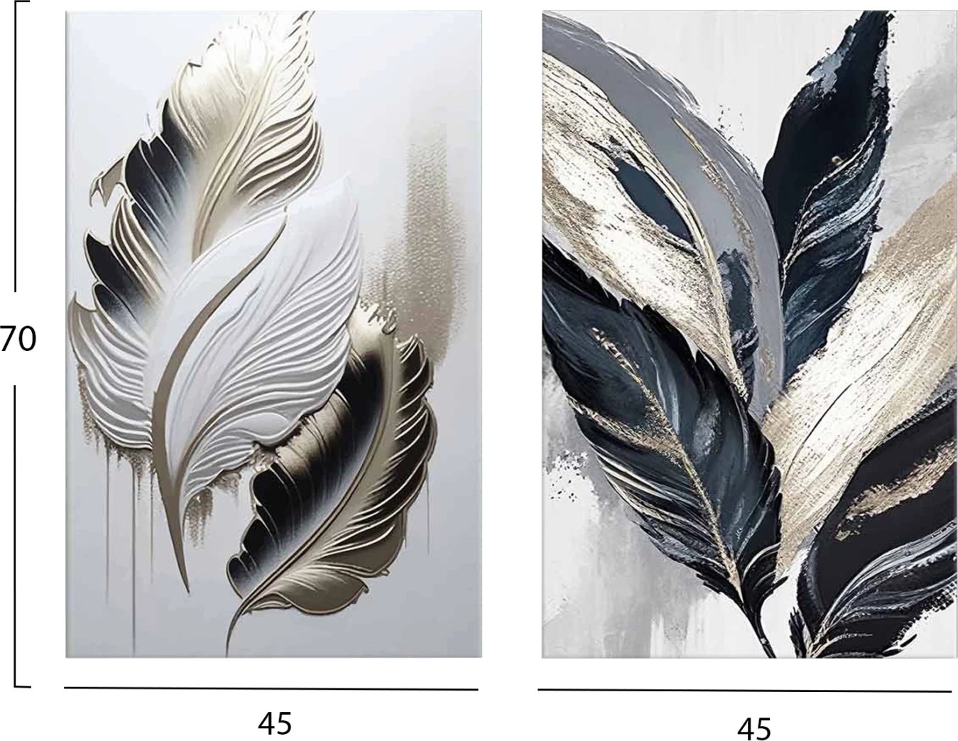 Pikturë muri set 2 copë, seri GOBI, kanavacë e printuar, 45x2.8x70cm (x2)