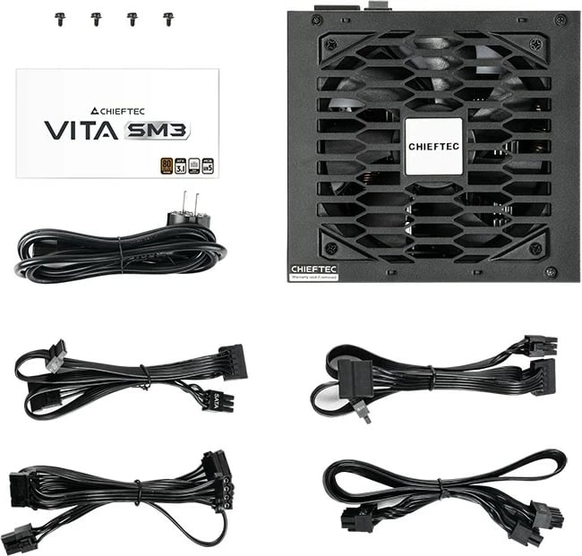 Furnizues energjie ATX, Chieftec, BPX-650-C VITA SM3, 650W, ATX 3.1, 80 PLUS Bronze, semi-modular, PCIe Gen5 16-pin, e zezë