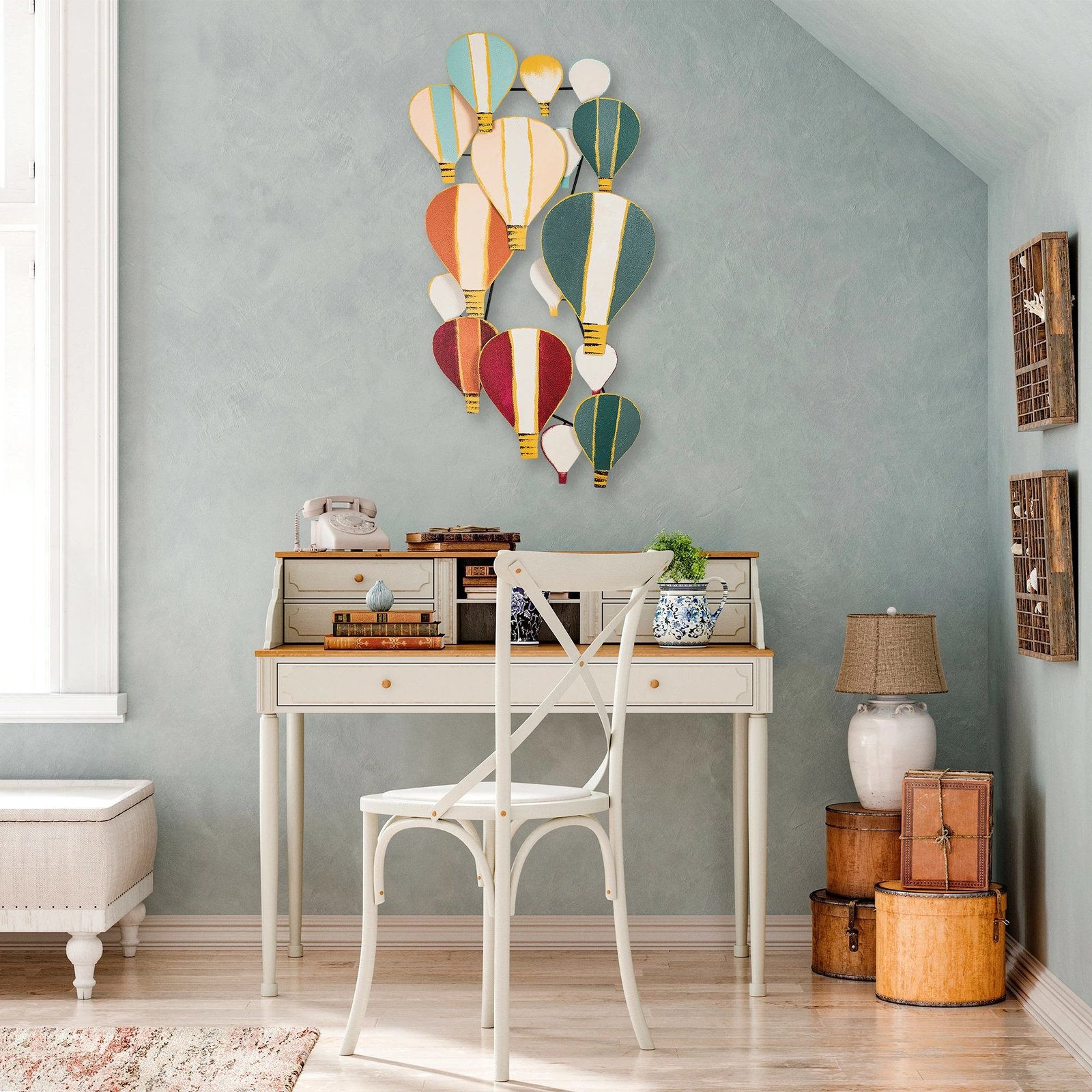 Aksesor dekorativ metalik për mur, Wallity Kapadokya, shumëngjyrësh