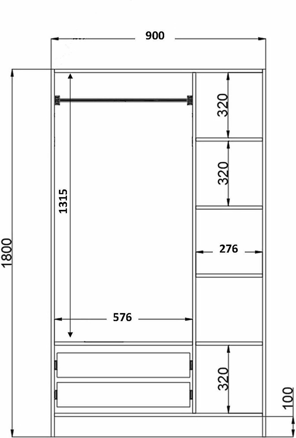 Dollap Skye Decor, ngjyrë e bardhë mat, Rb-155