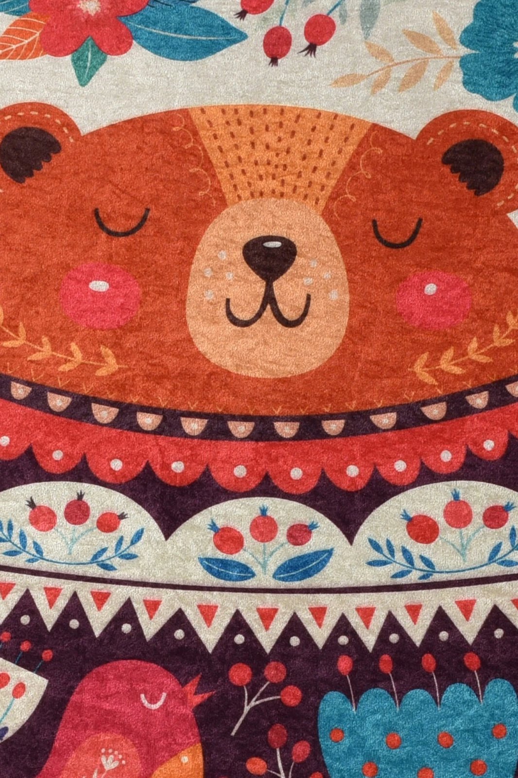 Qilim i rrumbullakët, shumëngjyrësh, 140cm, dizajn ari Sweet Bear, Conceptum Hypnose