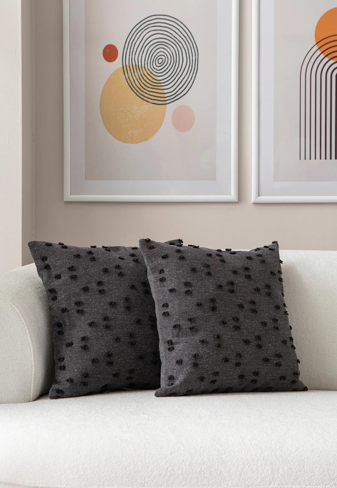 Set mbulesash jastëku (2 copë), Evila Originals, Tuffet, e zezë v8