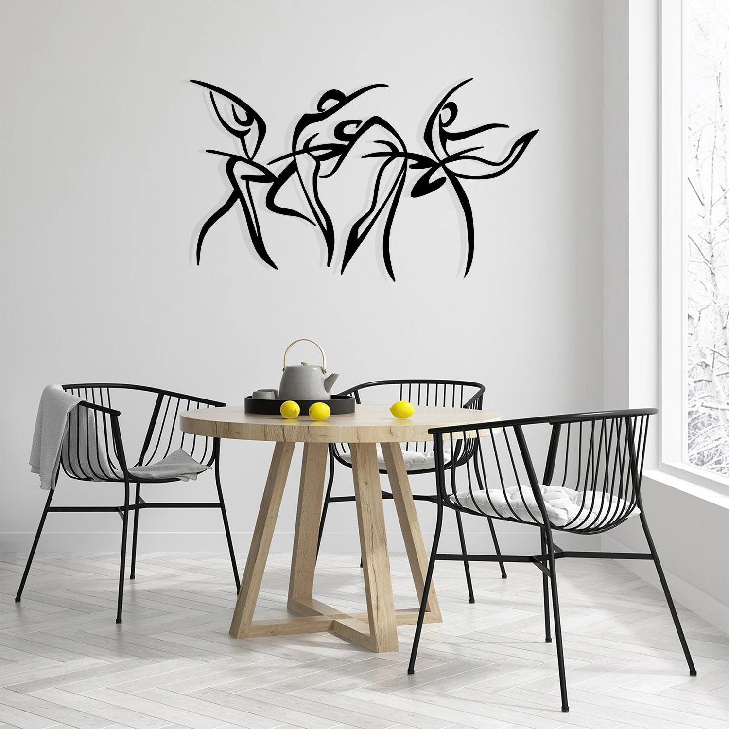 Aksesor dekorativ metalik për mur Wallity, Felicita M, ngjyrë e zezë