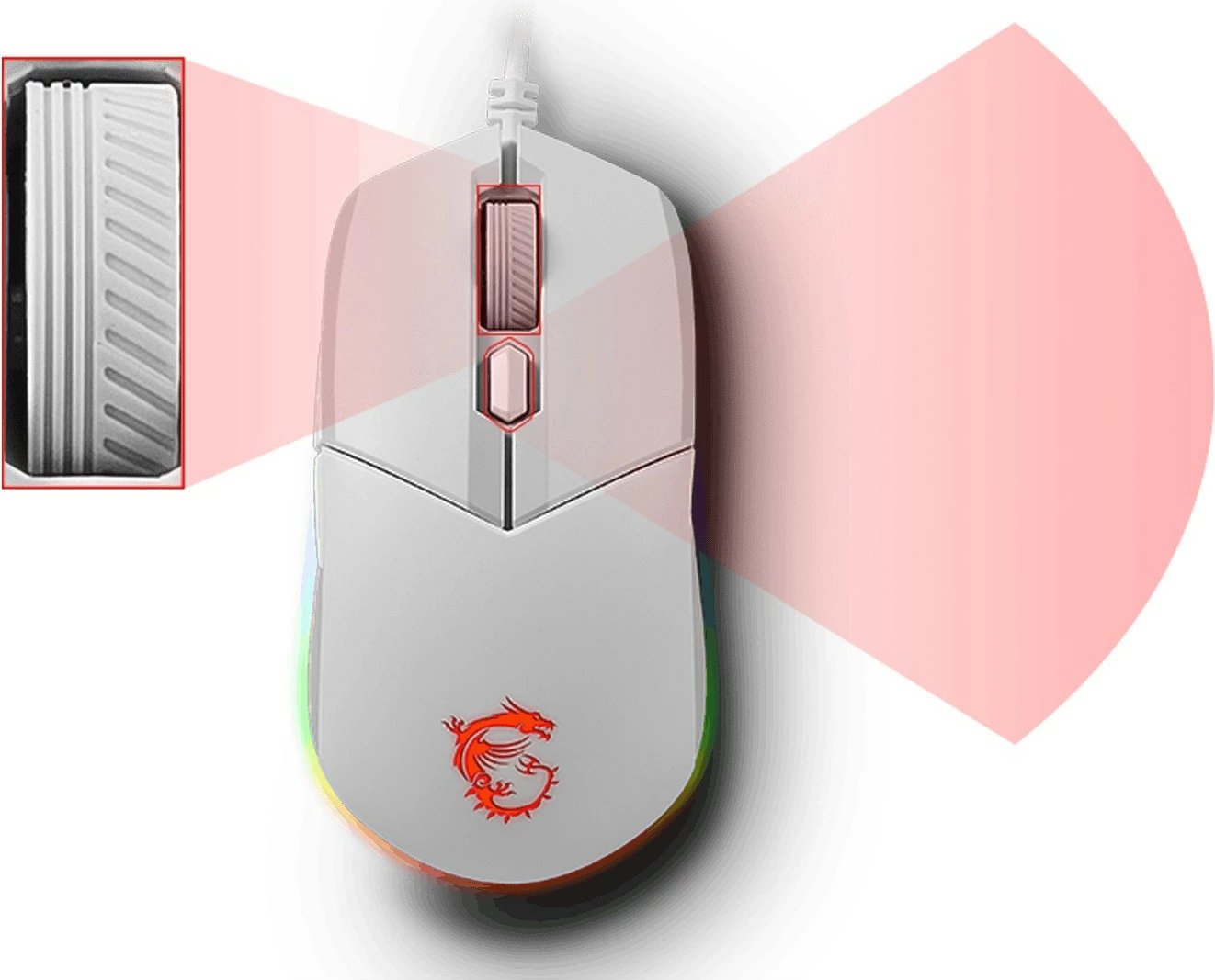 Set gaming tastierë MSI Vigor GK30 dhe maus Clutch GM11, me ndriçim RGB, i bardhë