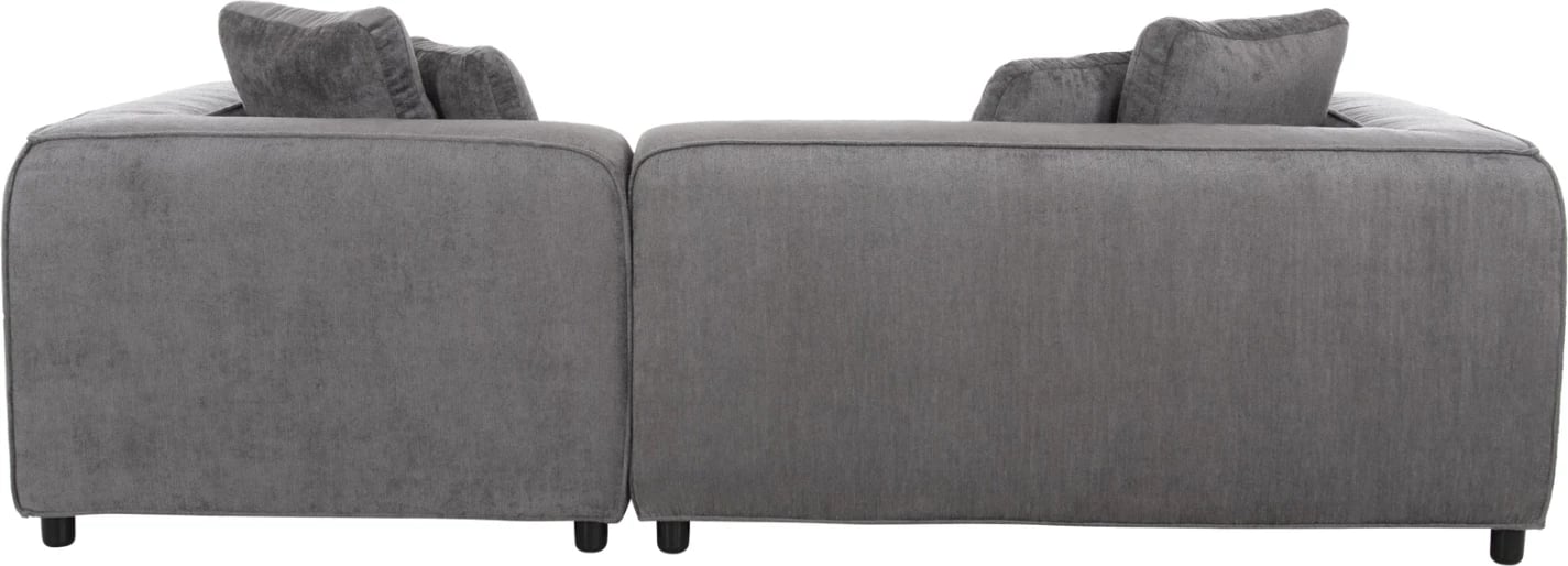 Divan qoshe 3-vendësh GRACE FH3280.03R, pëlhurë gri, 252x105-160x70-90H cm