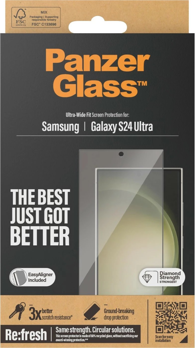 Mbështjellës ekrani PanzerGlass për Samsung Galaxy S24 Ultra, transparent