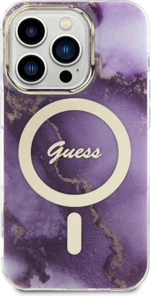 Mbështjellës Guess Golden Marble MagSafe për iPhone 14 Pro 6.1", vjollcë Mbështjellës Guess Golden Marble MagSafe për iPhone 14 Pro 6.1", vjollcë