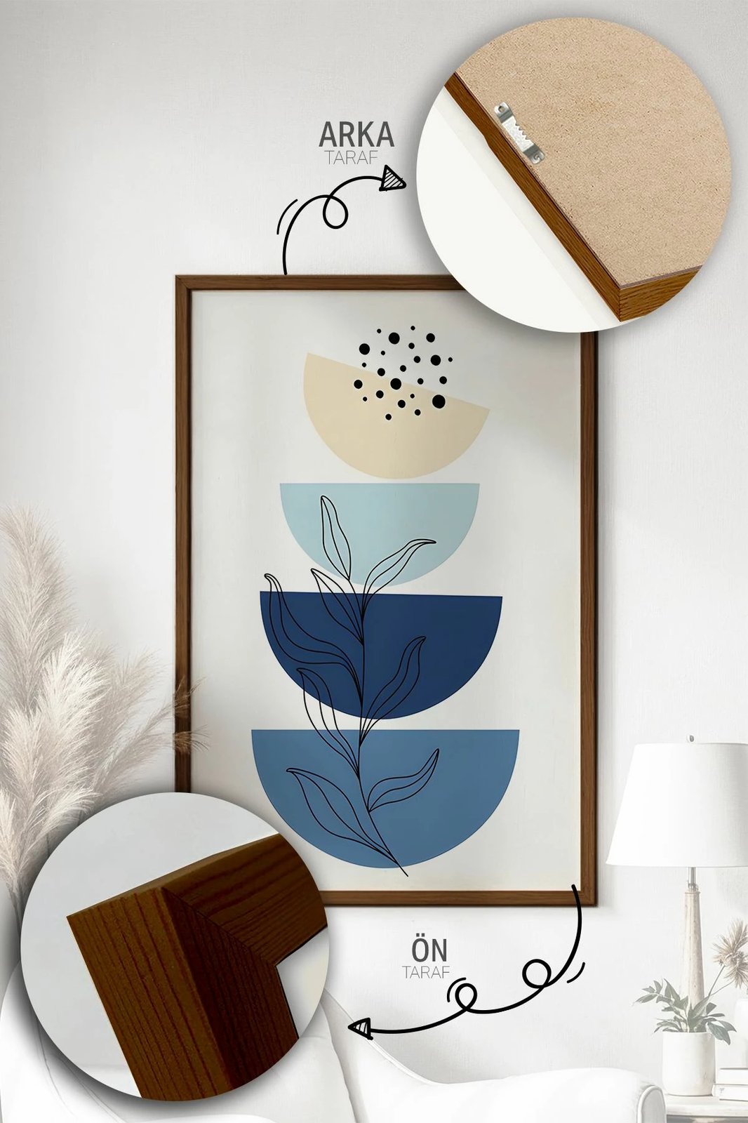 Pikturë dekorative me kornizë (3 copë), Wallity, Artvmodel5-Kahve