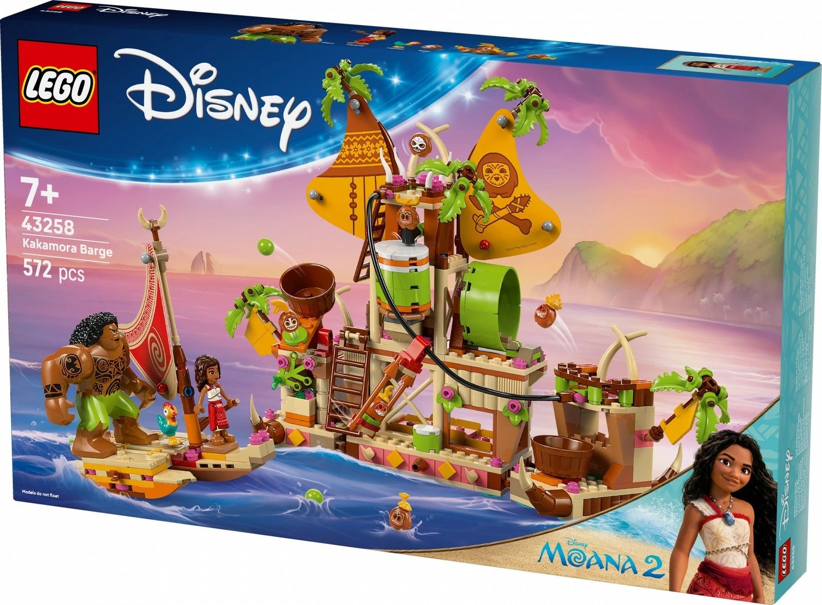 Set LEGO Disney Moana's Boat 43258, 572 pjesë, për fëmijë, shumëngjyrësh