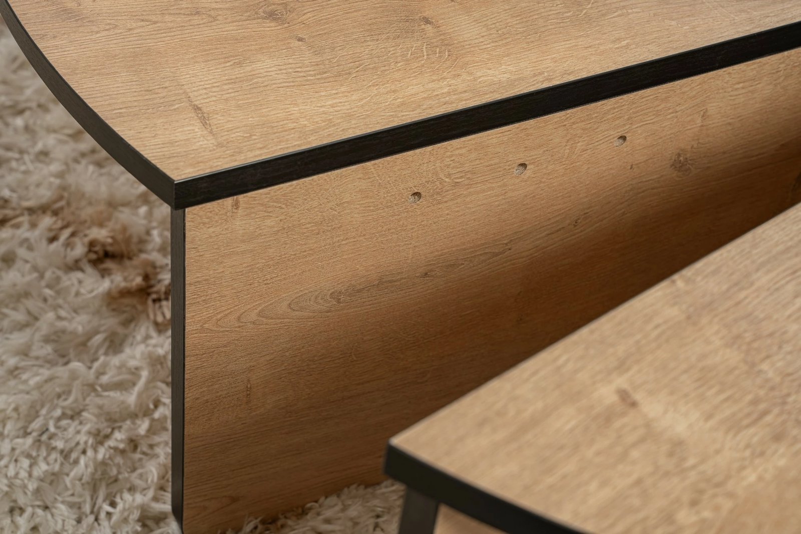 Set tavolinash kafeje Nordure, Orion, ngjyrë lis mjaltë, e zezë