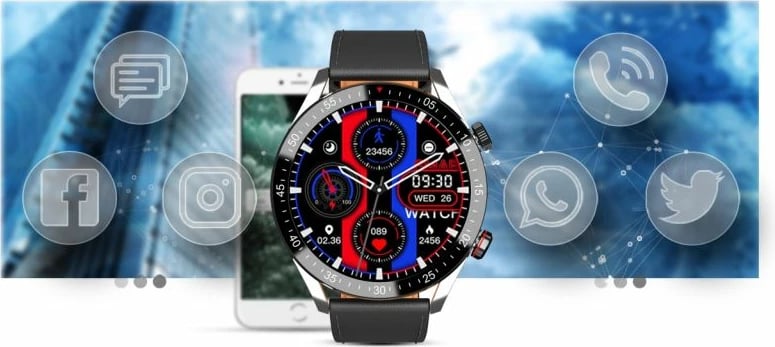 Smartwatch për meshkuj Gravity, e zezë