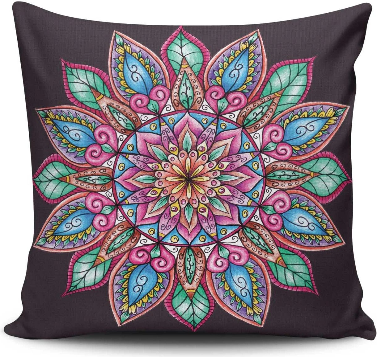 Jastëk dekorativ Aberto Design, MANDALA-14, shumëngjyrësh, 43x43cm