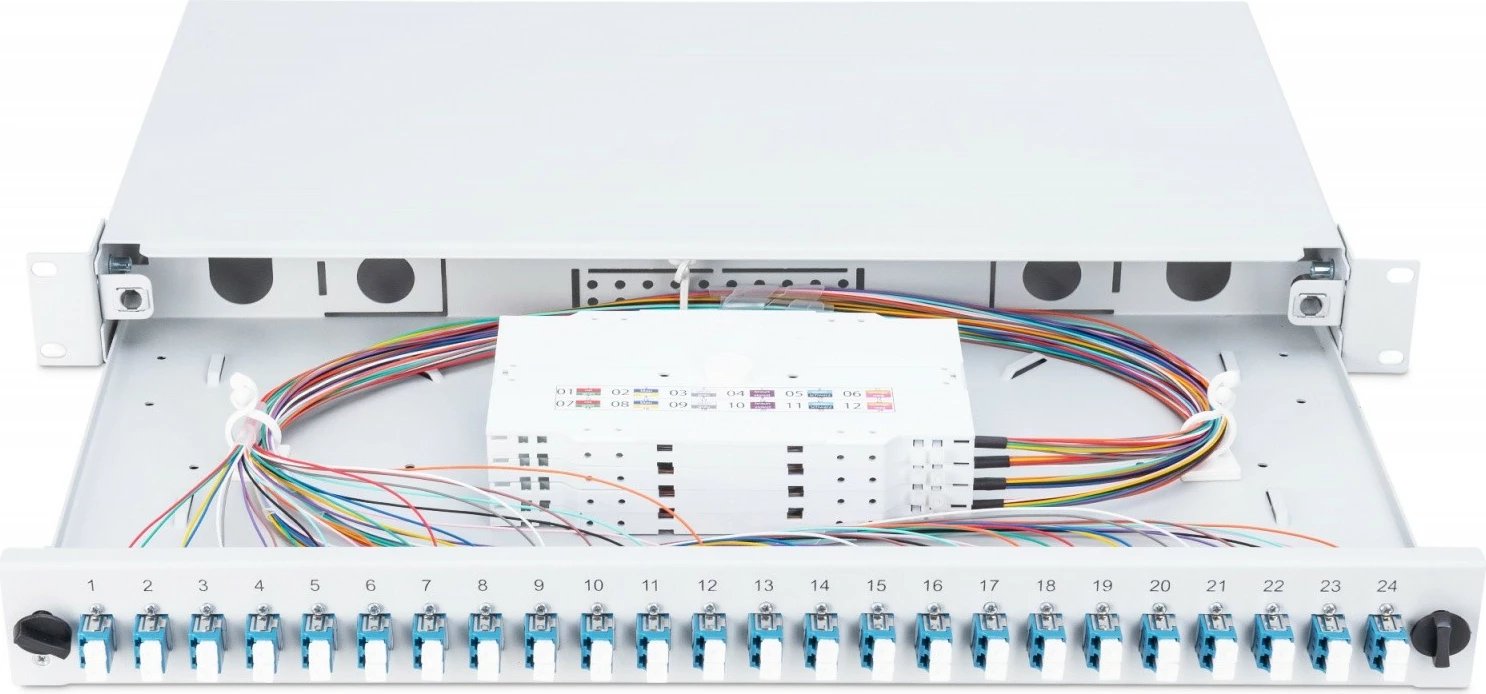 Panel patch optik Digitus DN-96332/9, 24x LC duplex, 1U, 19 inç, Gri