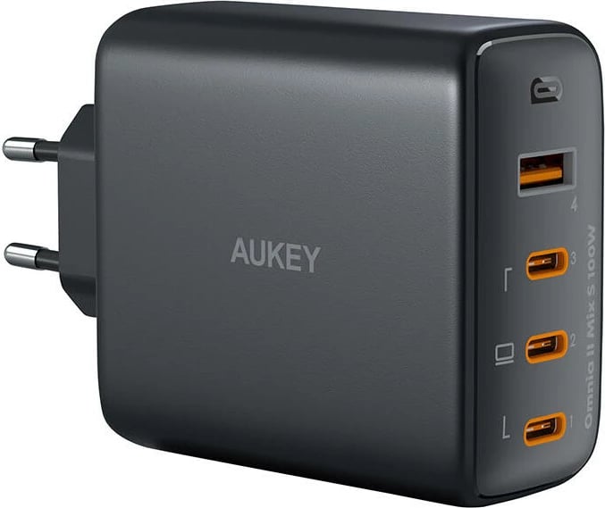 Karikues muri Aukey PA-B7S, 100W, 1x USB-A, 3x USB-C, zi