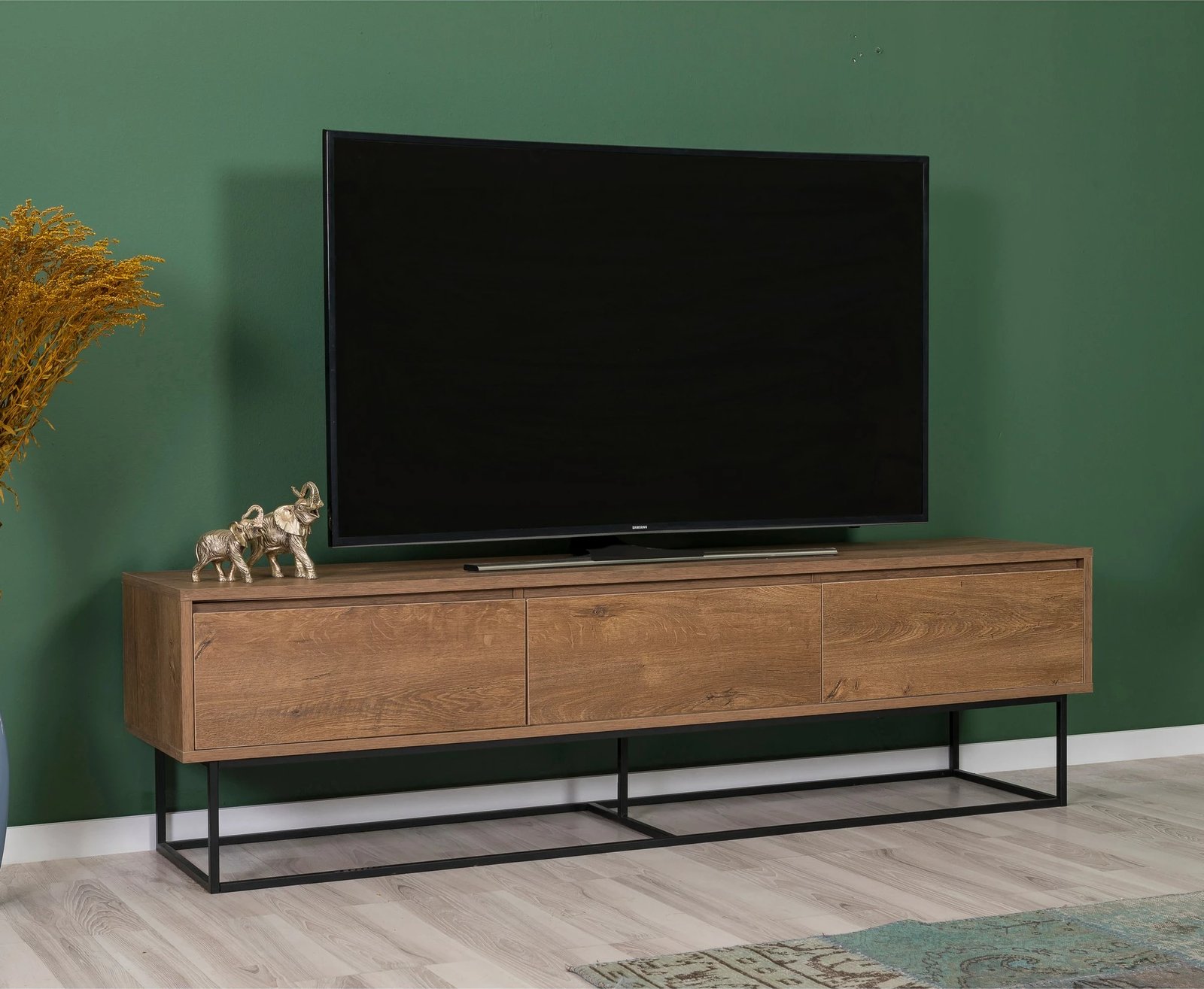 Set mobiljesh për dhomë dite, Skye Decor, Laxus Takım 21, ngjyrë arrë dhe e zezë