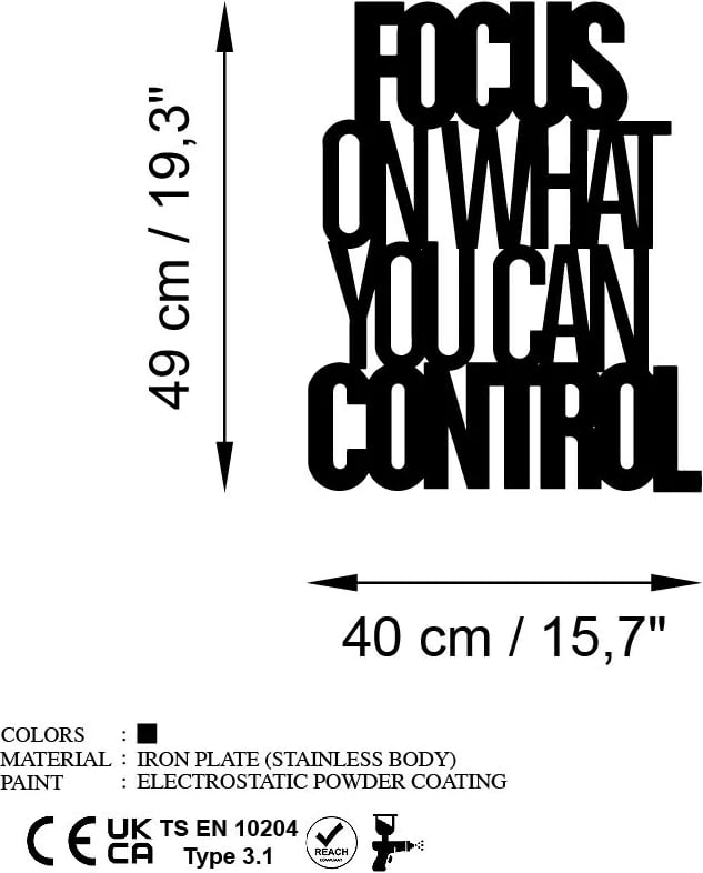 Aksesor dekorativ metalik për mur, Wallity, Focus Control