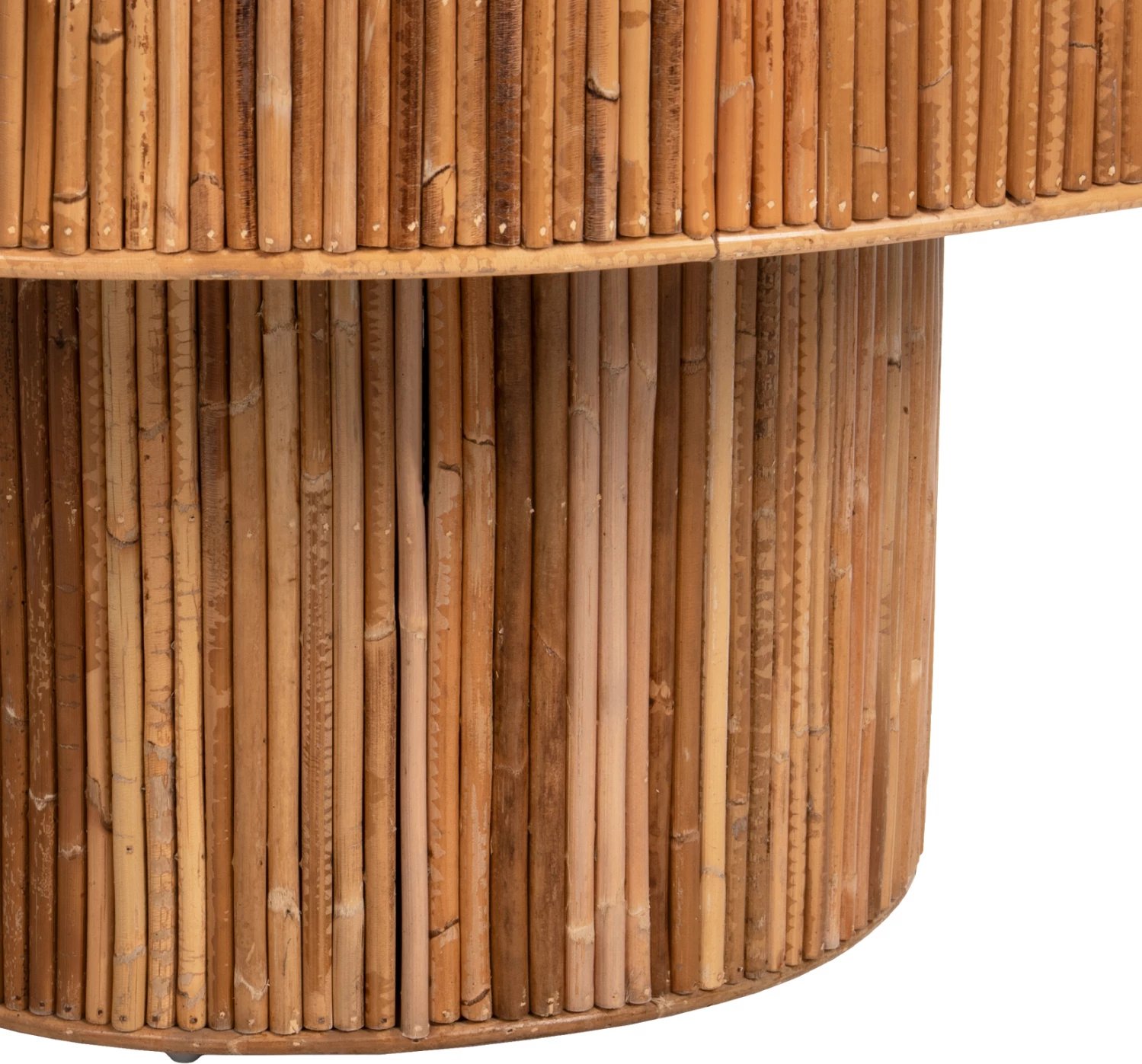 Tavolinë kafeje e rrumbullakët, Gatsby, FH9651, rattan, ngjyrë natyrale, Φ100x50H cm