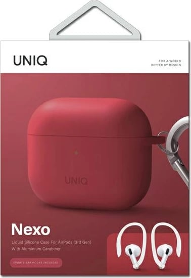 Mbështjellës UNIQ Nexo për AirPods 3 me ear hooks, i kuq